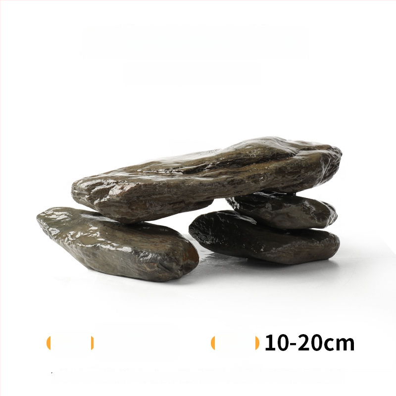 Pietre pentru amenajarea acvariului – piatră naturală brută, piatră principală și fragmente de piatră, nisip de fund, cutie cu 60 de bucăți