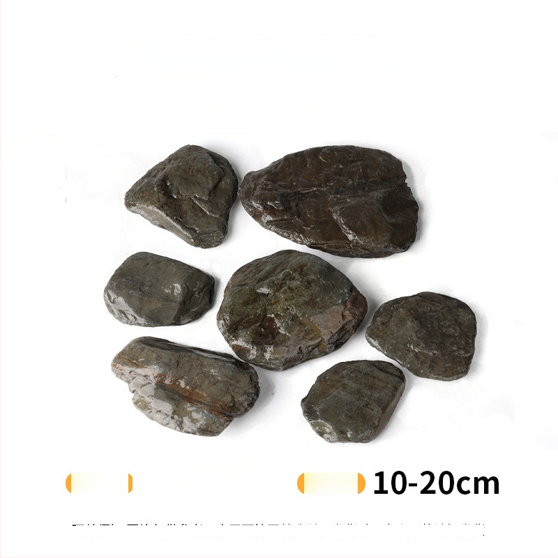 Pietre pentru amenajarea acvariului – piatră naturală brută, piatră principală și fragmente de piatră, nisip de fund, cutie cu 60 de bucăți