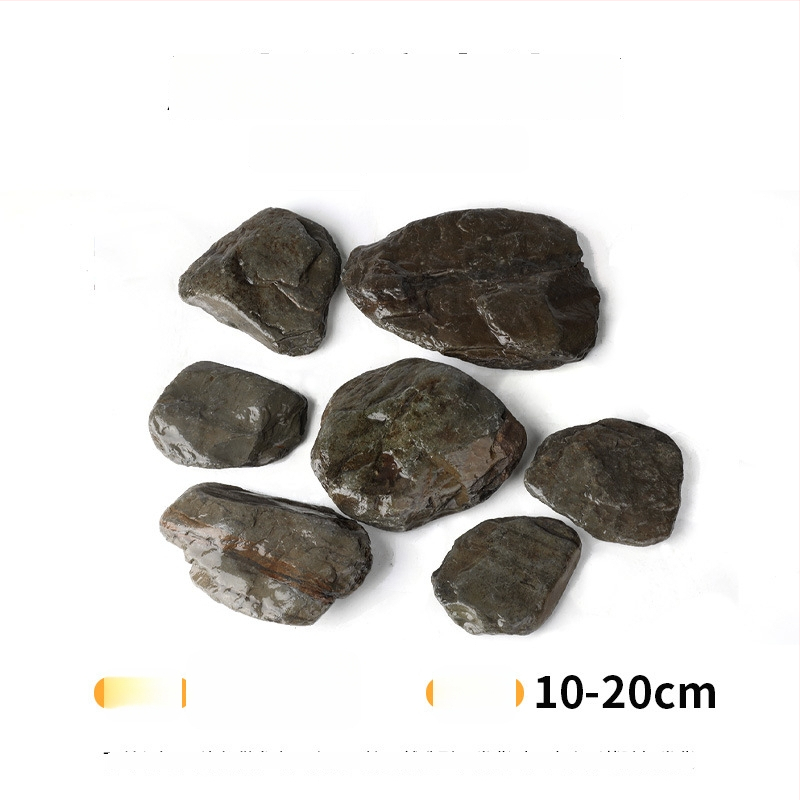 Pietre pentru amenajarea acvariului – piatră naturală brută, piatră principală și fragmente de piatră, nisip de fund, cutie cu 60 de bucăți