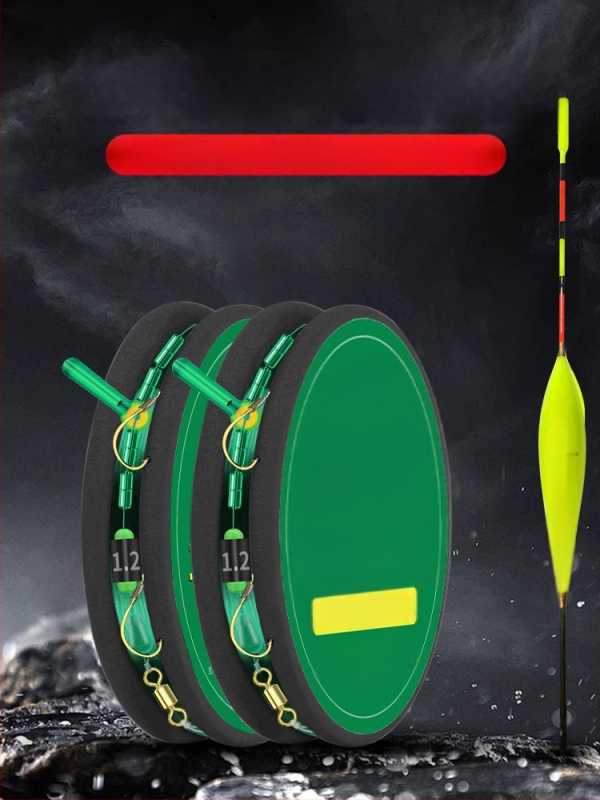 Rig de pescuit din nailon cu două cârlige, plutitor, linie principală gata legată