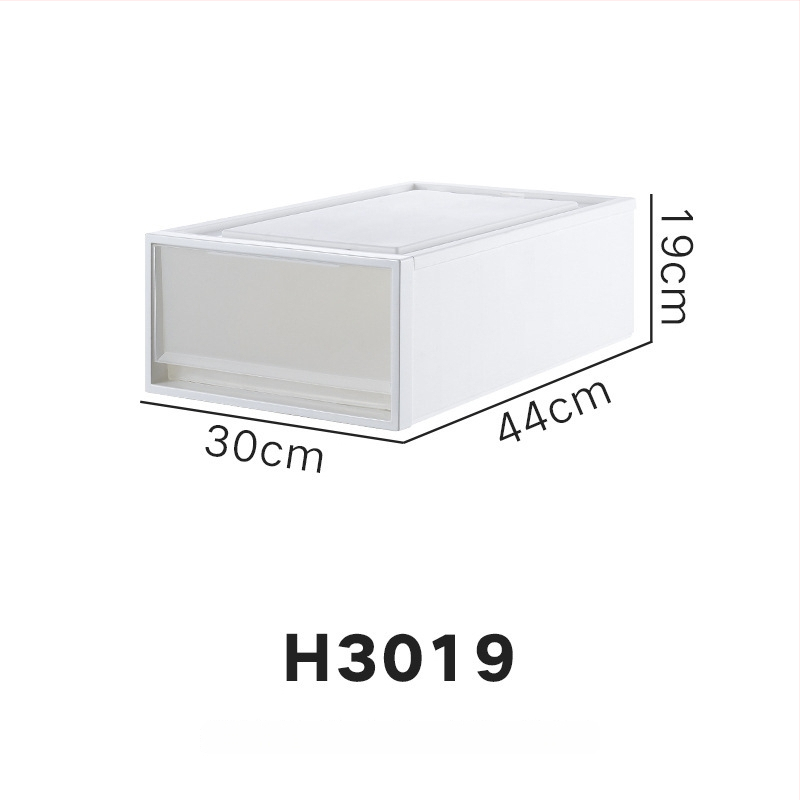 Repentance Cutie de depozitare din plastic pentru sertare, transparentă și mată, montaj fără unelte, 40–50 L, stil japonez, antipraf și rezistentă la umezeală