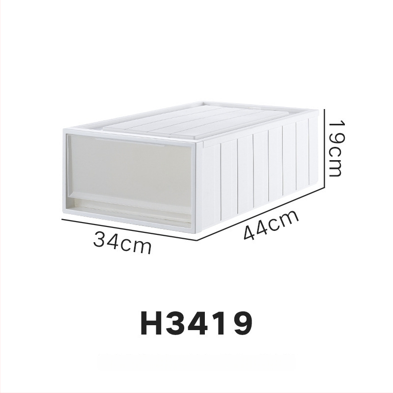 Repentance Cutie de depozitare din plastic pentru sertare, transparentă și mată, montaj fără unelte, 40–50 L, stil japonez, antipraf și rezistentă la umezeală