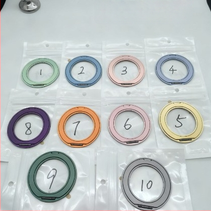 Държач за телефон с пръстен, алуминиева сплав, 360° въртяща се стойка, монтаж с лепило, анти-вибрация