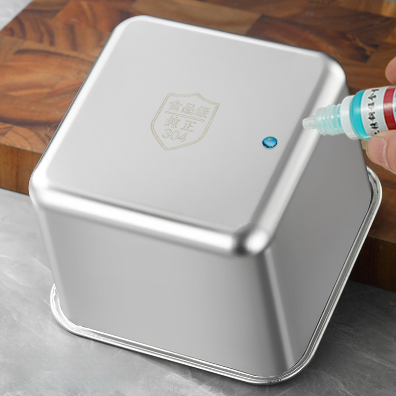 304 неръждаема стомана квадратна кутия за подправки със капак