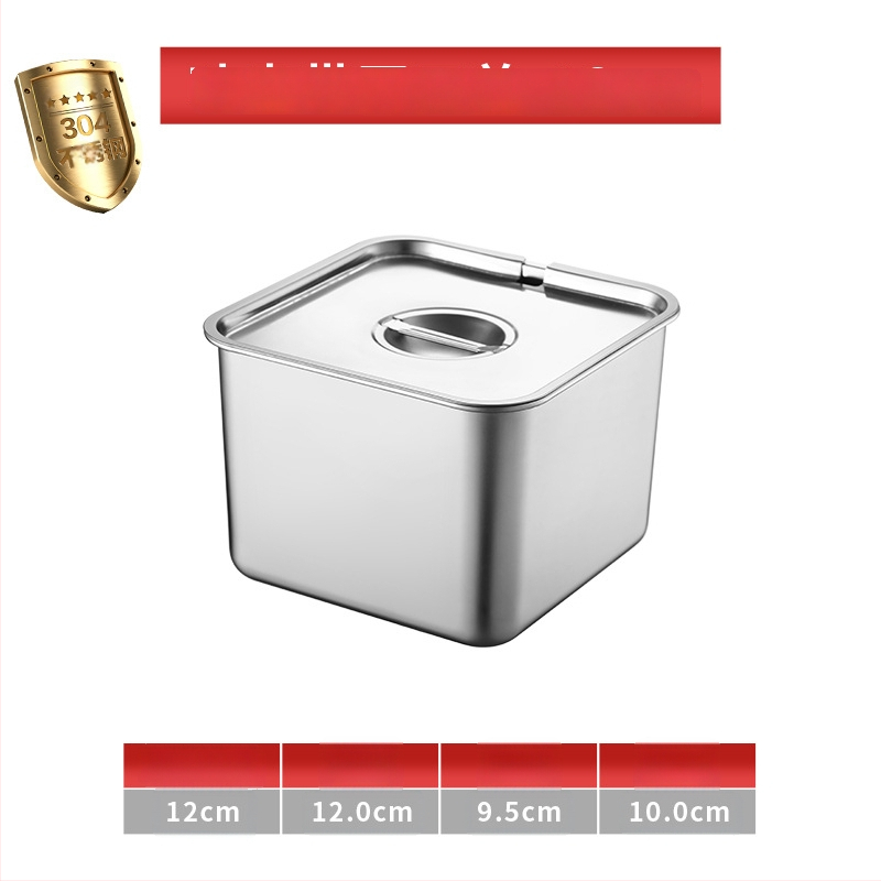 304 неръждаема стомана квадратна кутия за подправки със капак