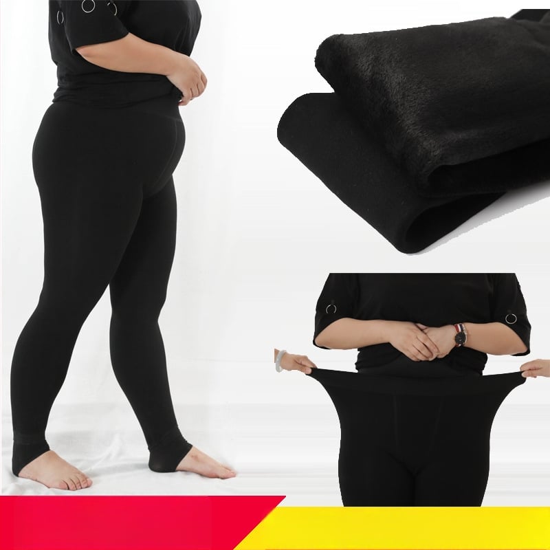 Colanți termici pentru femei, cu căptușeală fleece, groși, poliester, elastici