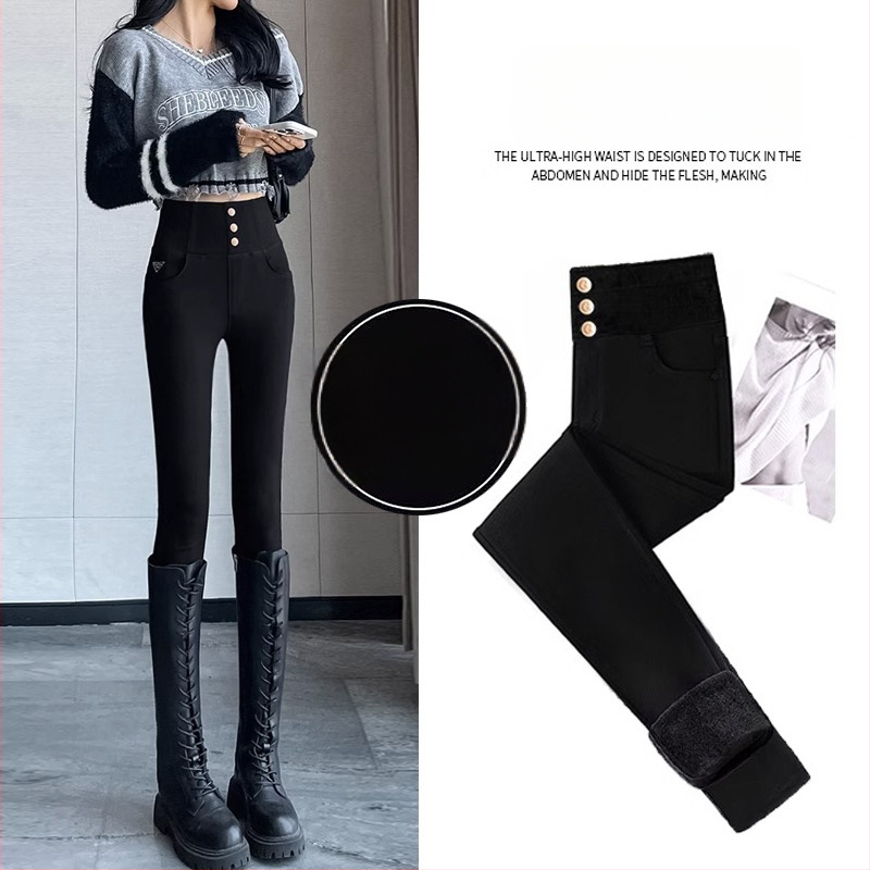 Γυναίκες Θερμαινόμενα Παντελόνια Με Ψηλή Μέση, Τύπου Κλίν, Από Βισκόζη