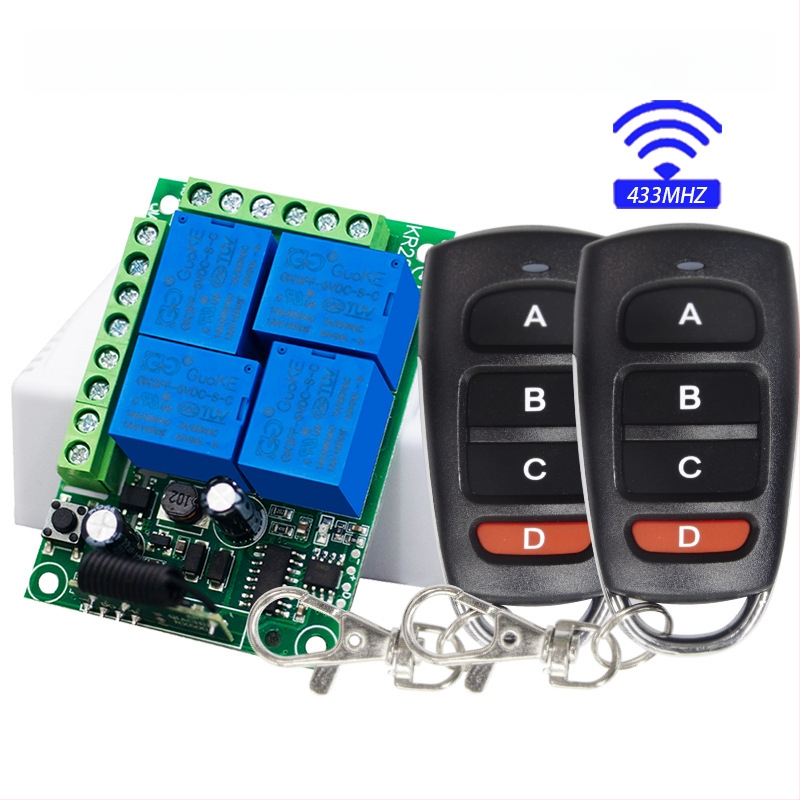 433MHz četiri-kanalni bežični prekidač upravljački modul za 110–220V relej