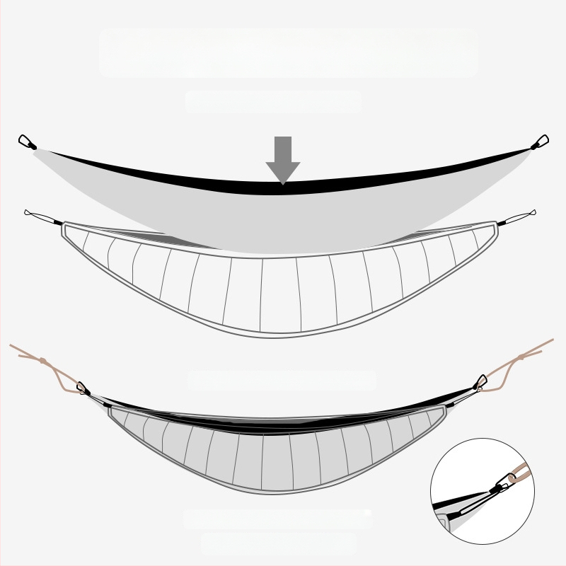 Κρεμάστρα κατασκήνωσης με επιφάνεια από 20D ripstop νάιλον, για υπαίθρια κατασκήνωση, φορτίο 200 kg, βάρος 1032 γρ