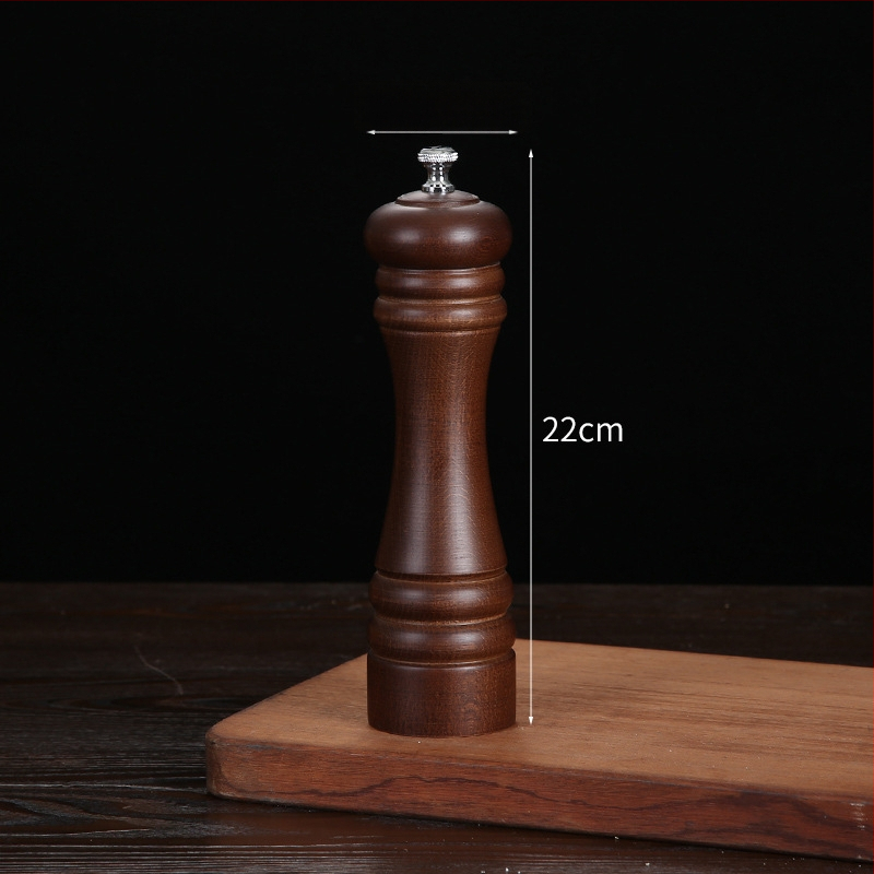 Дървен ръчен мелник за черен пипер и морска сол | съд за подправки, съвместим със твърди подправки, модерен минималистичен дизайн