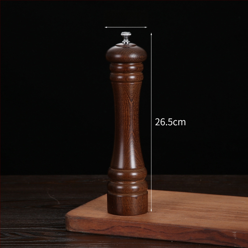 Дървен ръчен мелник за черен пипер и морска сол | съд за подправки, съвместим със твърди подправки, модерен минималистичен дизайн