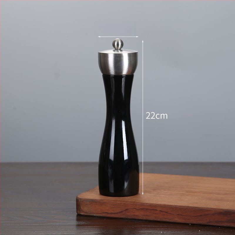 Дървен ръчен мелник за черен пипер и морска сол | съд за подправки, съвместим със твърди подправки, модерен минималистичен дизайн