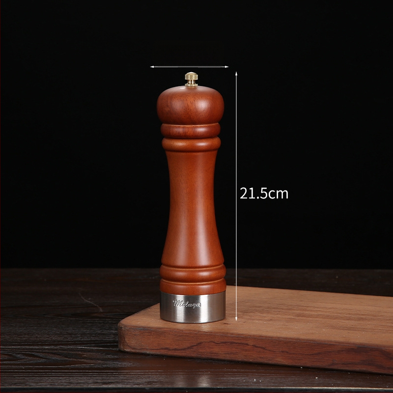 Дървен ръчен мелник за черен пипер и морска сол | съд за подправки, съвместим със твърди подправки, модерен минималистичен дизайн