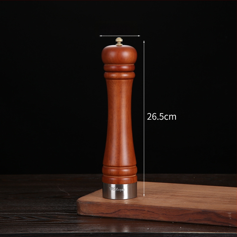 Дървен ръчен мелник за черен пипер и морска сол | съд за подправки, съвместим със твърди подправки, модерен минималистичен дизайн