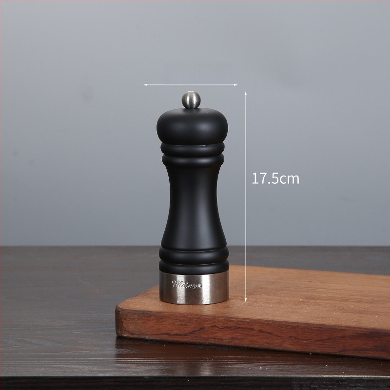 Дървен ръчен мелник за черен пипер и морска сол | съд за подправки, съвместим със твърди подправки, модерен минималистичен дизайн