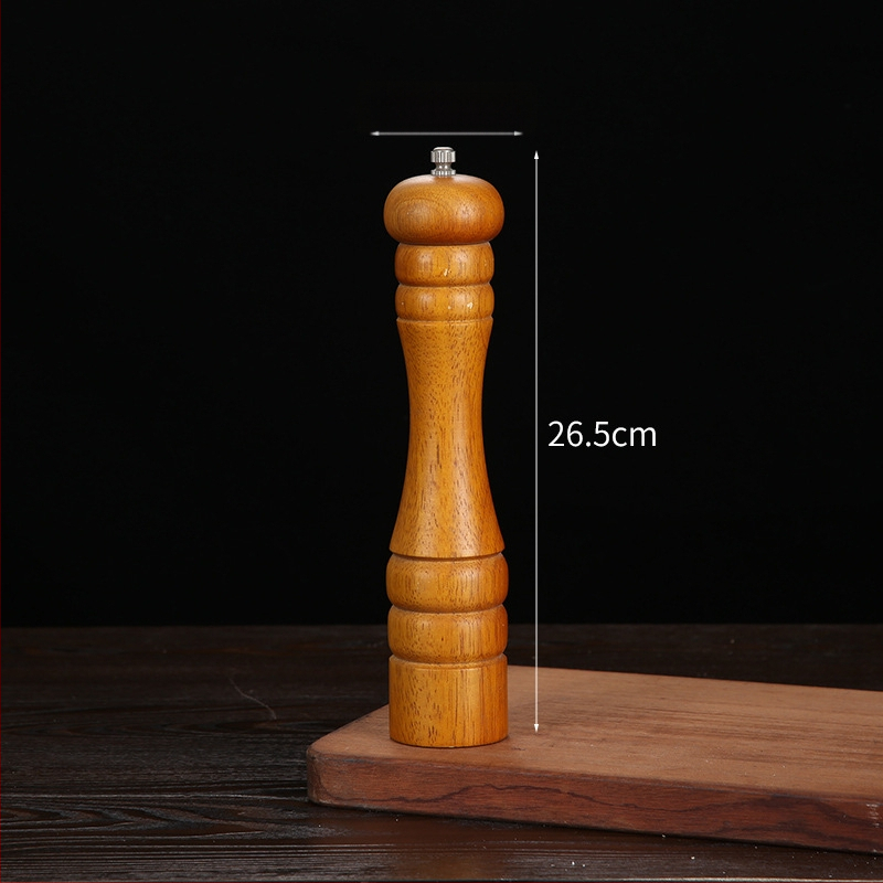 Дървен ръчен мелник за черен пипер и морска сол | съд за подправки, съвместим със твърди подправки, модерен минималистичен дизайн