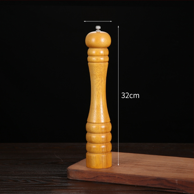 Дървен ръчен мелник за черен пипер и морска сол | съд за подправки, съвместим със твърди подправки, модерен минималистичен дизайн