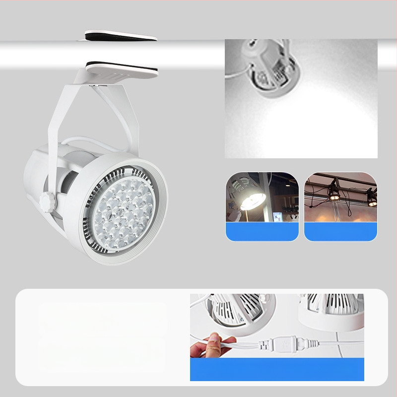 LED κλιπ προβολέας για οθόνες προβολής – αλουμινένιο περίβλημα, 220V, CRI ≥90, διακόπτης με κουμπί, χειροκίνητος έλεγχος