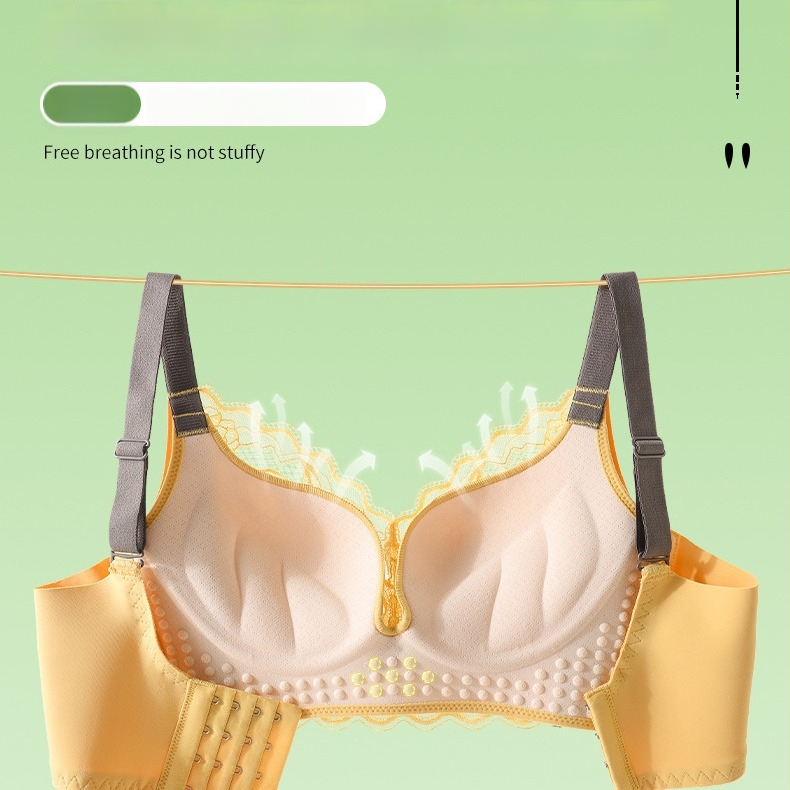 Δαντελένιο ασύρματο σουτιέν διαμόρφωσης, 3/4 чашка, βασικό ύφασμα νάιλον/δαντέλα, επένδυση από σπάντεξ 30–50%, ρυθμιζόμενες τιράντες, πίσω κούμπωμα με τέσσερις σειρές γαντζών