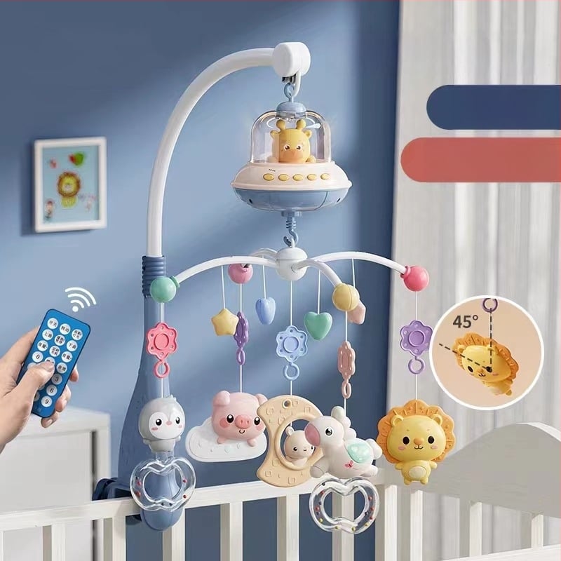 Jucărie muzicală rotativă pentru pătuț, cu posibilitate de agățare — ajutor liniștitor pentru somn, stimulare vizuală, dezvoltare auditivă; Brand: Ybr/Youbein; Vârstă: 0–3 ani; Material: plastic