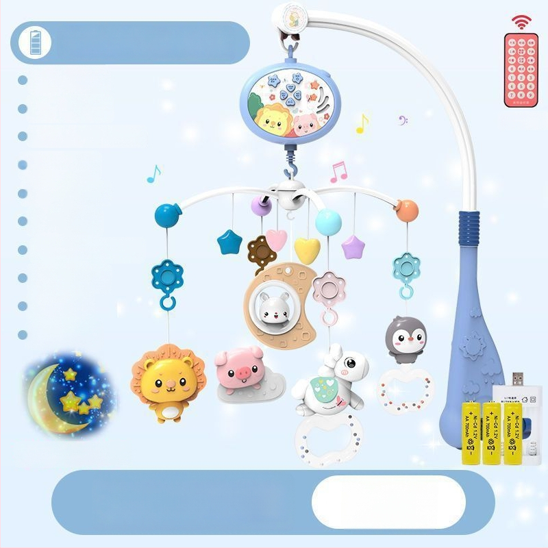 Jucărie muzicală rotativă pentru pătuț, cu posibilitate de agățare — ajutor liniștitor pentru somn, stimulare vizuală, dezvoltare auditivă; Brand: Ybr/Youbein; Vârstă: 0–3 ani; Material: plastic