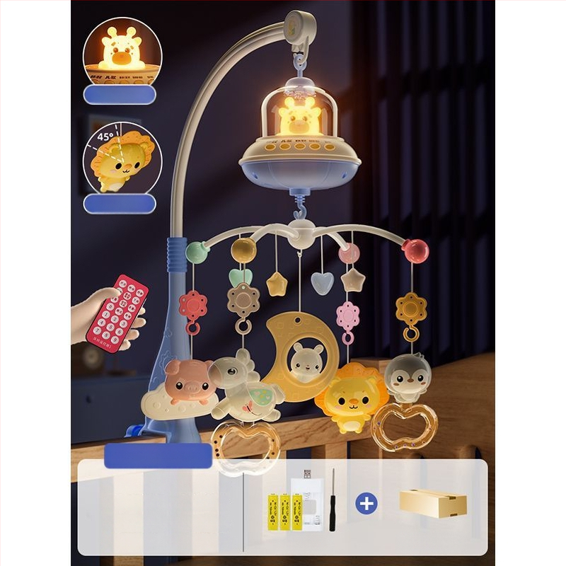 Jucărie muzicală rotativă pentru pătuț, cu posibilitate de agățare — ajutor liniștitor pentru somn, stimulare vizuală, dezvoltare auditivă; Brand: Ybr/Youbein; Vârstă: 0–3 ani; Material: plastic