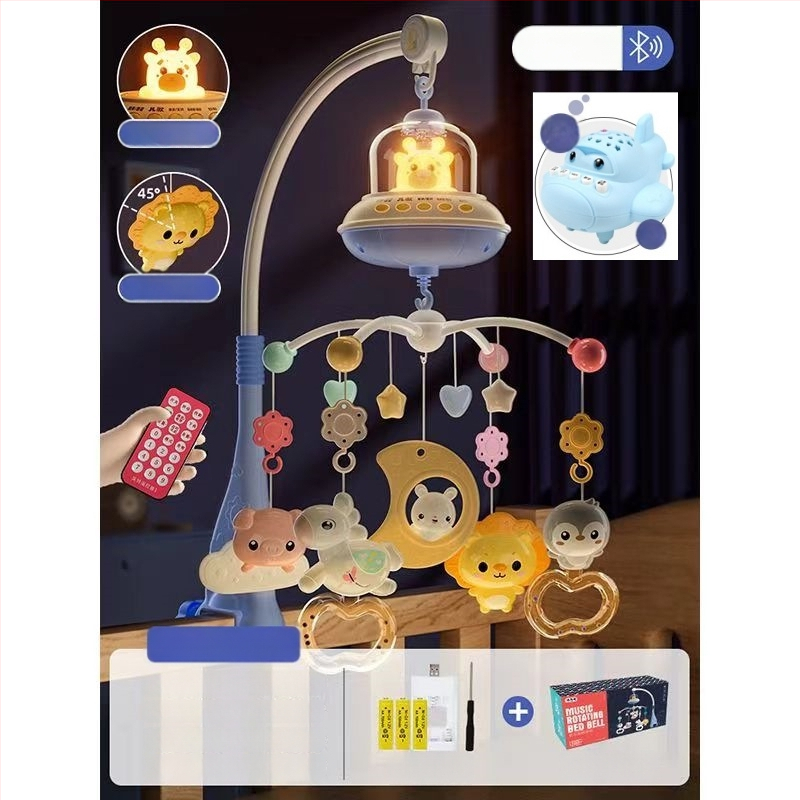 Jucărie muzicală rotativă pentru pătuț, cu posibilitate de agățare — ajutor liniștitor pentru somn, stimulare vizuală, dezvoltare auditivă; Brand: Ybr/Youbein; Vârstă: 0–3 ani; Material: plastic