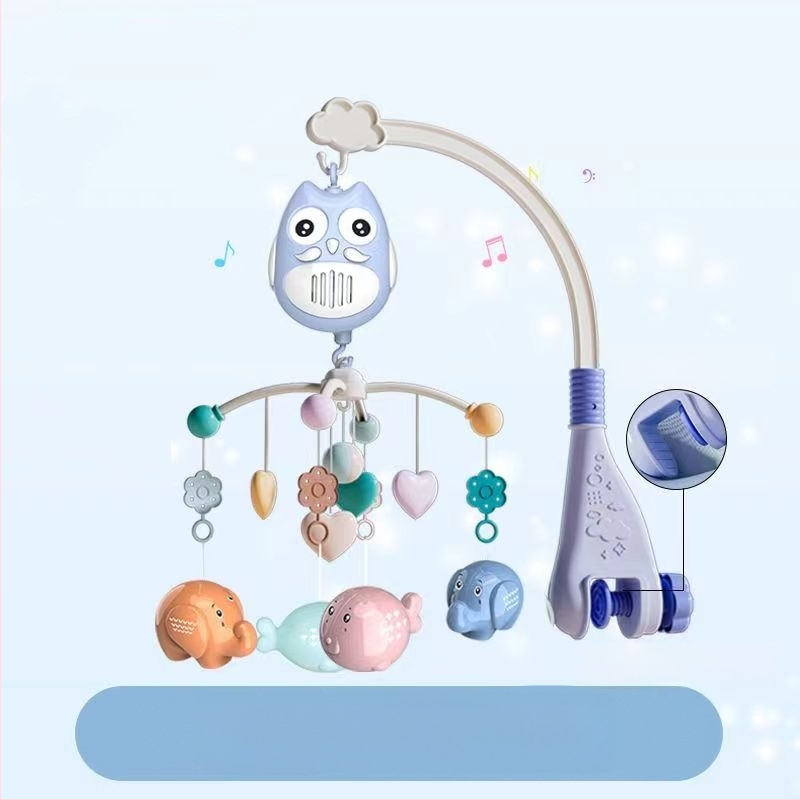 Jucărie muzicală rotativă pentru pătuț, cu posibilitate de agățare — ajutor liniștitor pentru somn, stimulare vizuală, dezvoltare auditivă; Brand: Ybr/Youbein; Vârstă: 0–3 ani; Material: plastic