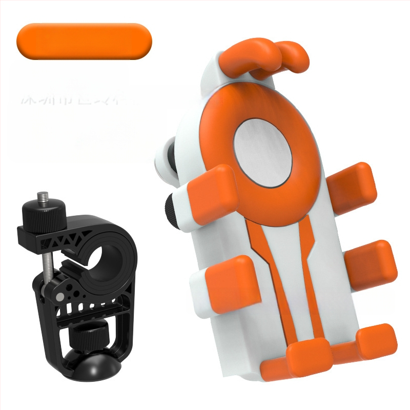 Държач за телефон за колоездене с осем щипки и антишокова конструкция (устройства 4,7–7 инча; пластмасов монтаж; универсално съвместим; за велосипед, мотоциклет и електрически транспорт)