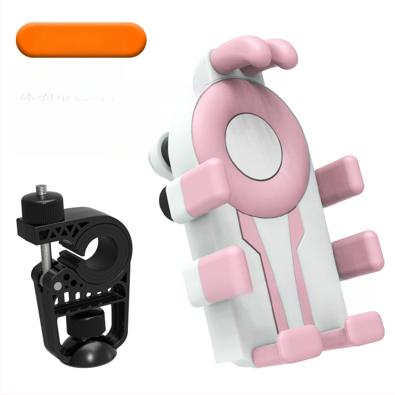 Държач за телефон за колоездене с осем щипки и антишокова конструкция (устройства 4,7–7 инча; пластмасов монтаж; универсално съвместим; за велосипед, мотоциклет и електрически транспорт)