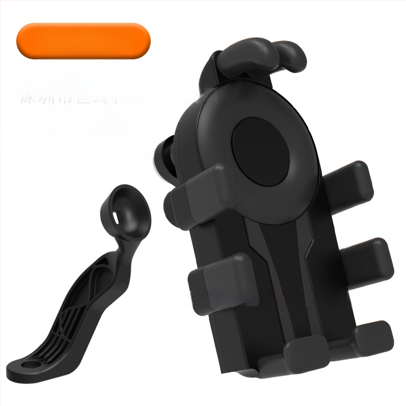 Държач за телефон за колоездене с осем щипки и антишокова конструкция (устройства 4,7–7 инча; пластмасов монтаж; универсално съвместим; за велосипед, мотоциклет и електрически транспорт)