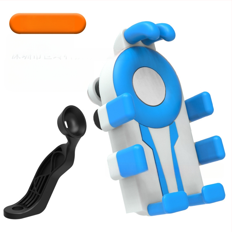 Държач за телефон за колоездене с осем щипки и антишокова конструкция (устройства 4,7–7 инча; пластмасов монтаж; универсално съвместим; за велосипед, мотоциклет и електрически транспорт)