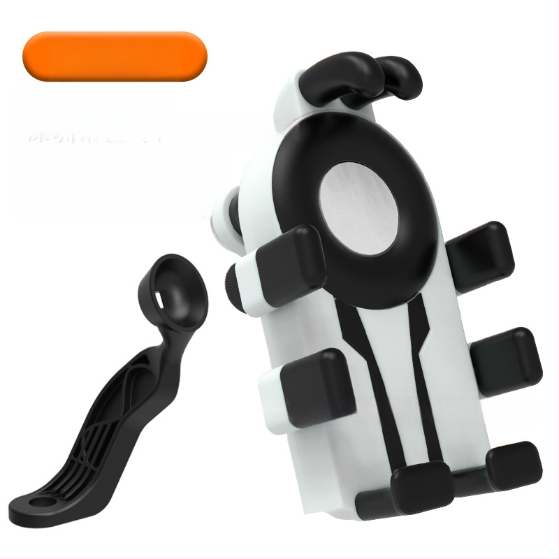 Държач за телефон за колоездене с осем щипки и антишокова конструкция (устройства 4,7–7 инча; пластмасов монтаж; универсално съвместим; за велосипед, мотоциклет и електрически транспорт)