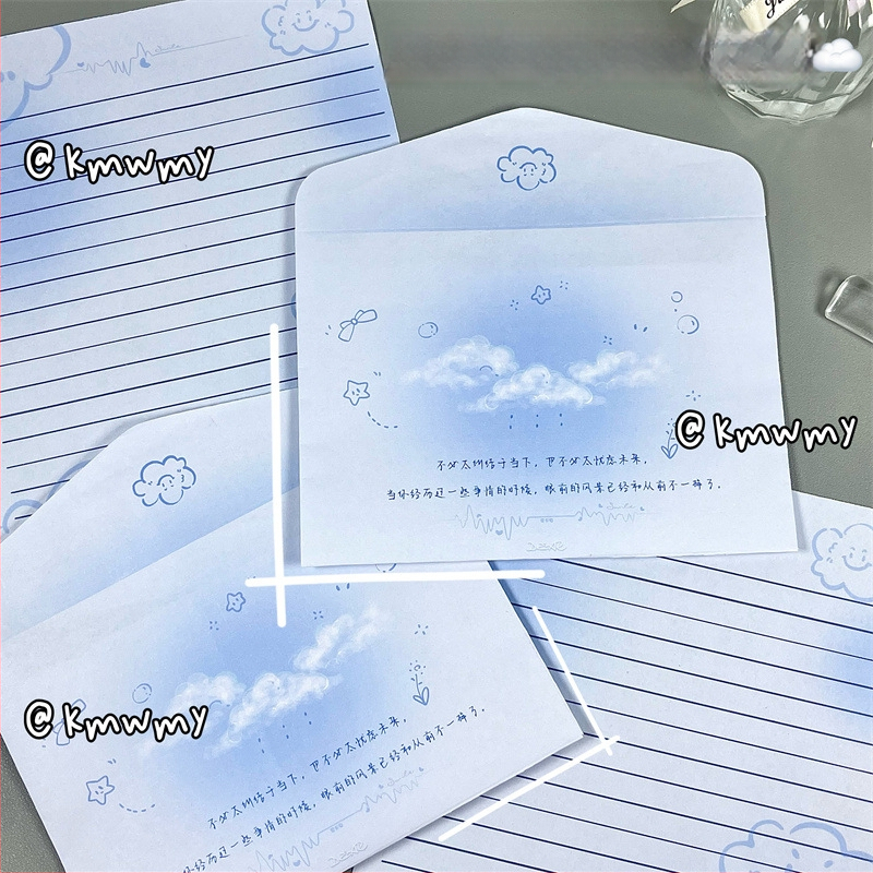 Комплект за писма: плик и листове офсетова хартия, стил китайски плик, без лого, без персонализация