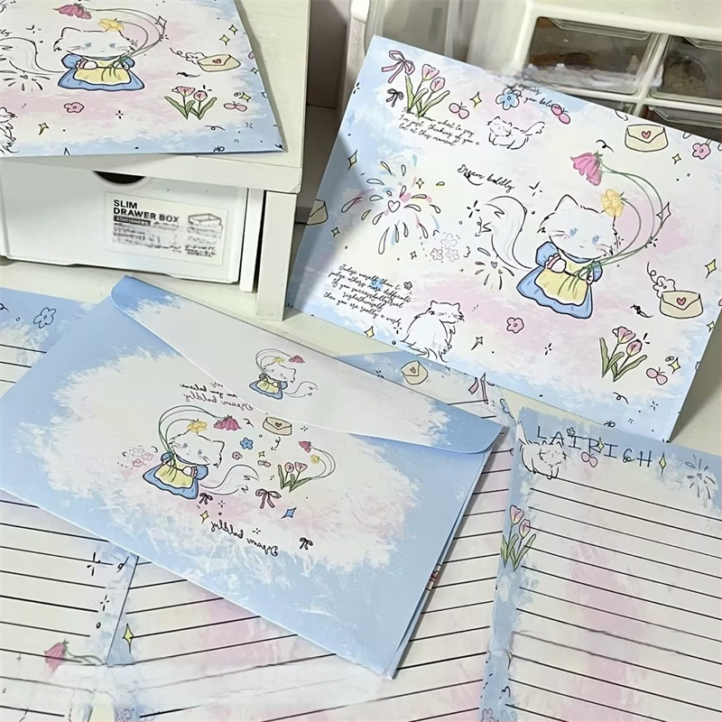 Комплект за писма: плик и листове офсетова хартия, стил китайски плик, без лого, без персонализация