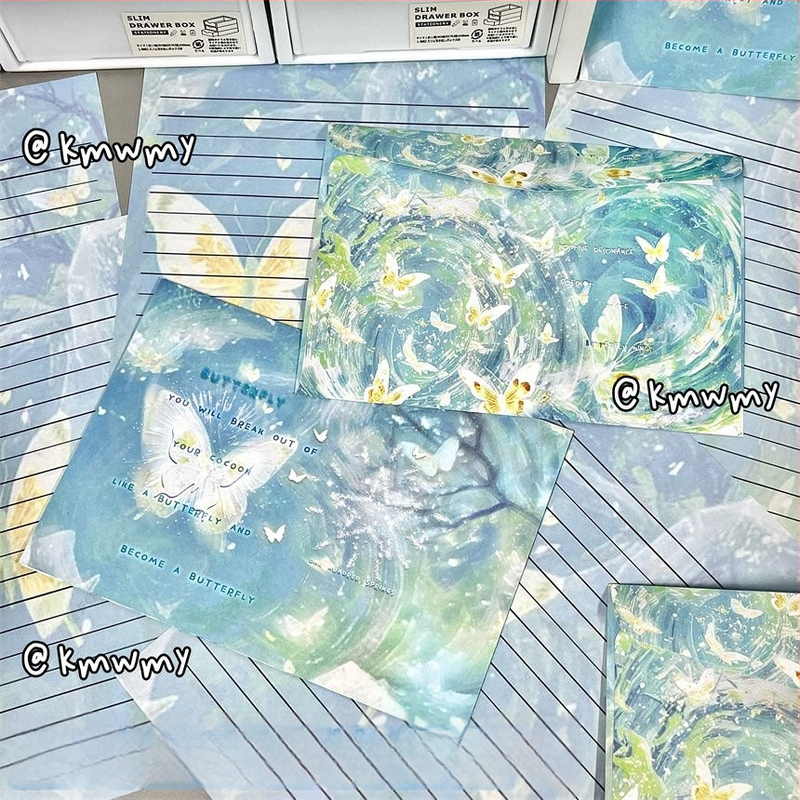 Комплект за писма: плик и листове офсетова хартия, стил китайски плик, без лого, без персонализация