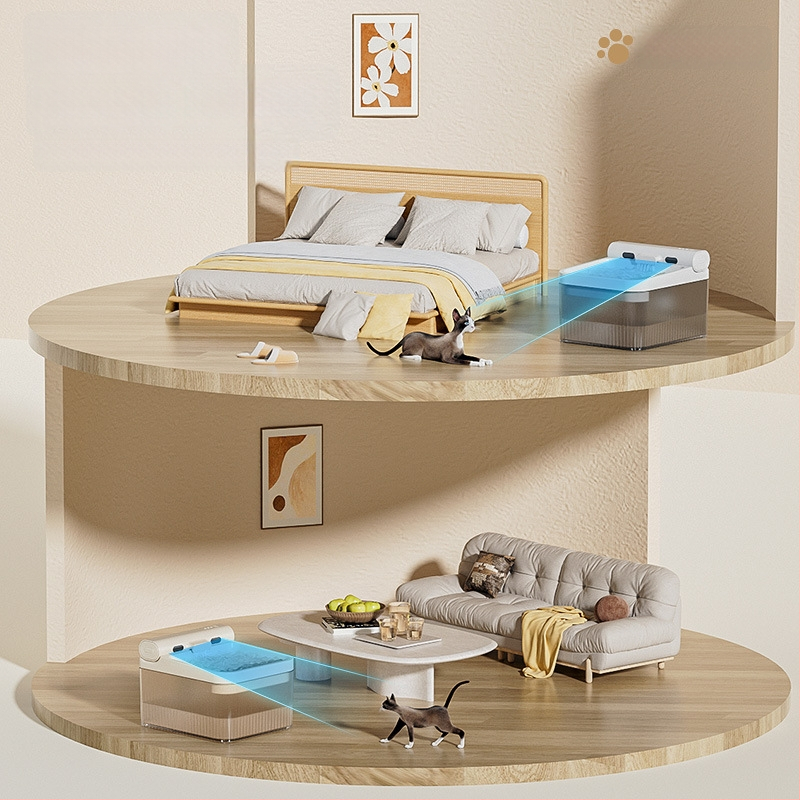 Dispenser de apă fără fir pentru animale de companie - circulație automată, capacitate mare, detașabil, model YSJ1008, potrivit pentru pisici