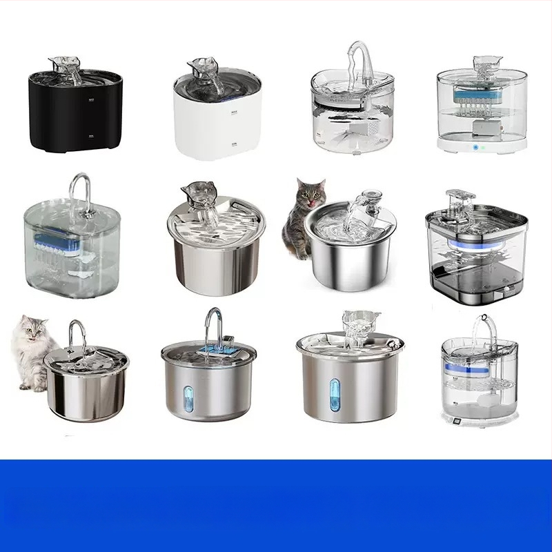 Fântână de apă pentru animale de companie din oțel inoxidabil — ciclu automat, funcționare silențioasă, design detașabil, model FT444, cod articol 2505KFZB3688, potrivit pentru pisici și câini