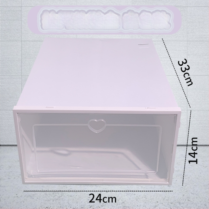 Διαφανές πλαστικό κουτί παπουτσιών με συρτάρι – πτυσσόμενο, καλυμμένο, στοιβαζόμενο, προστασία από σκόνη, 18 L χωρητικότητα, PP πλαστικό
