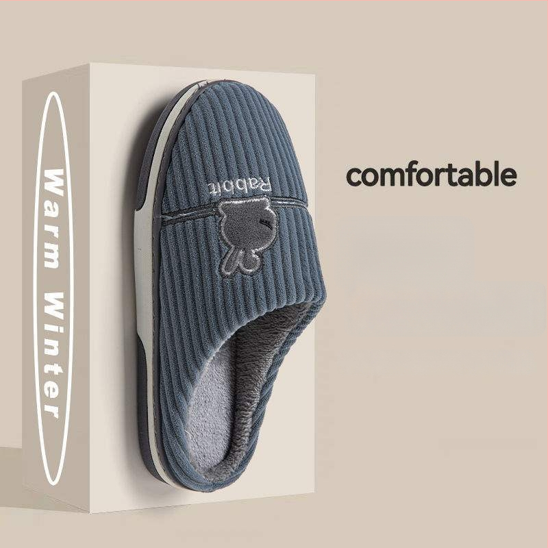 Ανδρικές χειμερινές παντόφλες με σόλα TPR, επάνω μέρος Corduroy, επένδυση φλίς για ζεστασιά