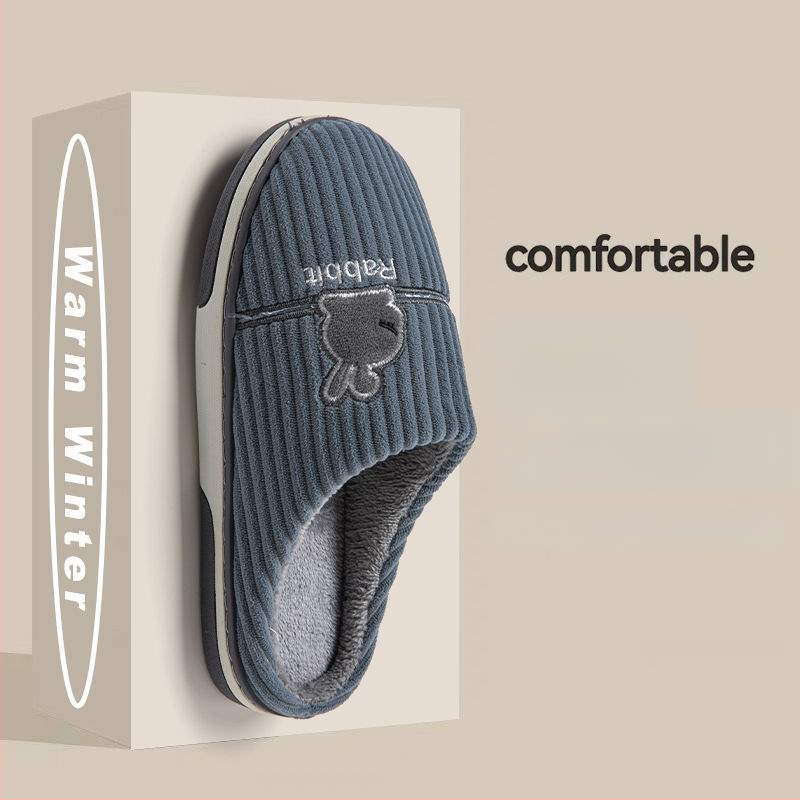 Ανδρικές χειμερινές παντόφλες με σόλα TPR, επάνω μέρος Corduroy, επένδυση φλίς για ζεστασιά