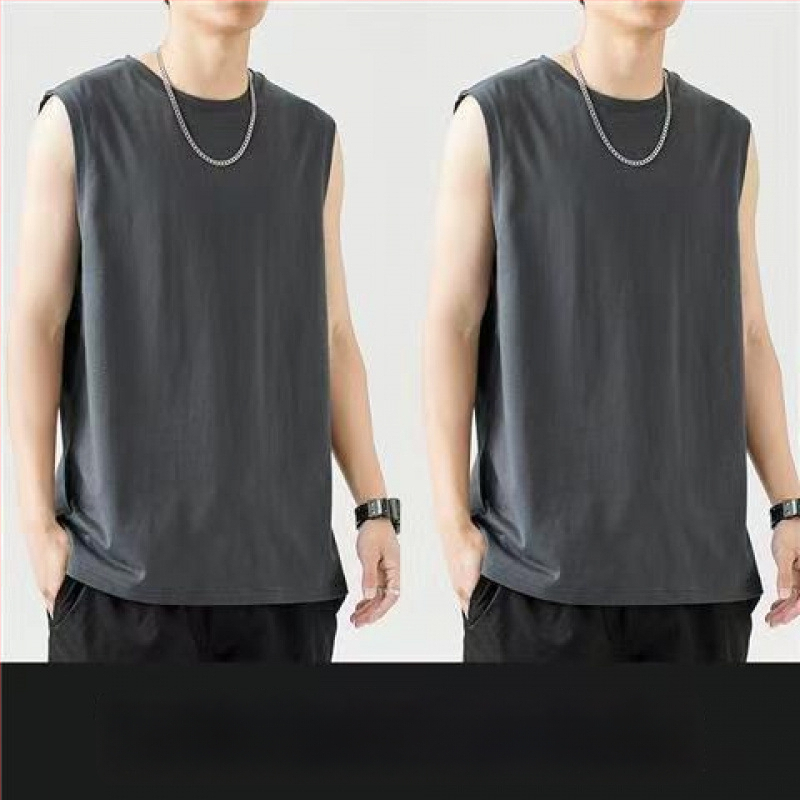 Αμάνικο βαμβακερό γιλέκο, χαλαρή γραμμή, εκτύπωση λογότυπου, 96% βαμβάκι