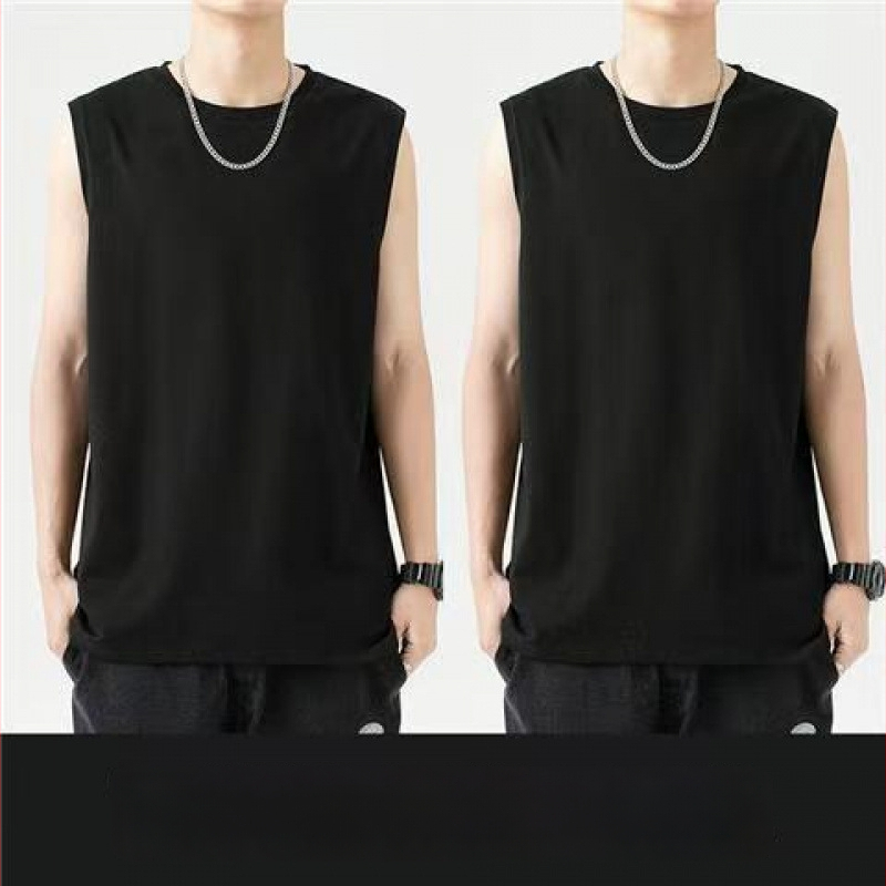 Αμάνικο βαμβακερό γιλέκο, χαλαρή γραμμή, εκτύπωση λογότυπου, 96% βαμβάκι