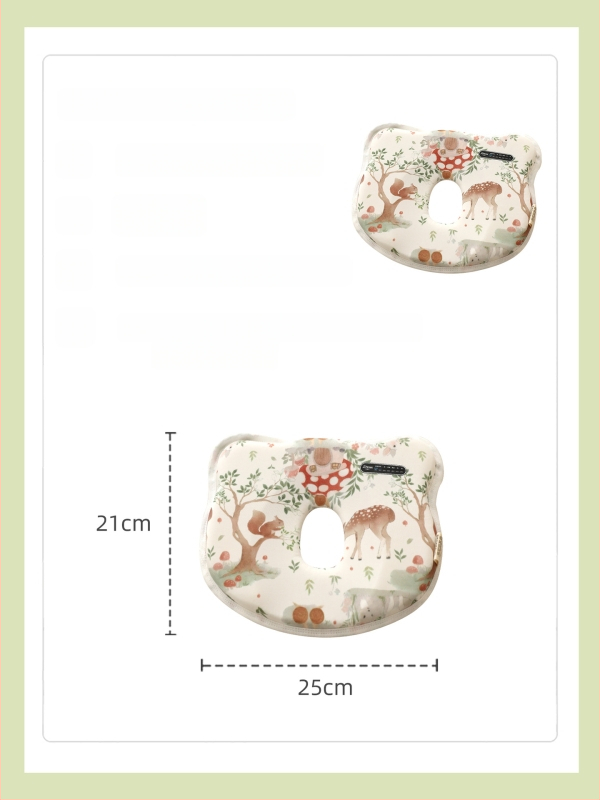 Buffie Bear Μαξιλαράκι μωρού για 0–6 μήνες, απορροφητικό στον ιδρώτα και αναπνεύσιμο, κατά της πλαγιοκεφαλίας, διαμορφωτικό μαξιλαράκι σιλικόνης