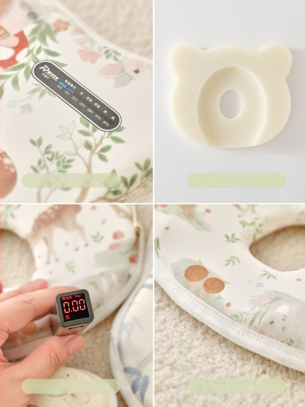 Buffie Bear Μαξιλαράκι μωρού για 0–6 μήνες, απορροφητικό στον ιδρώτα και αναπνεύσιμο, κατά της πλαγιοκεφαλίας, διαμορφωτικό μαξιλαράκι σιλικόνης