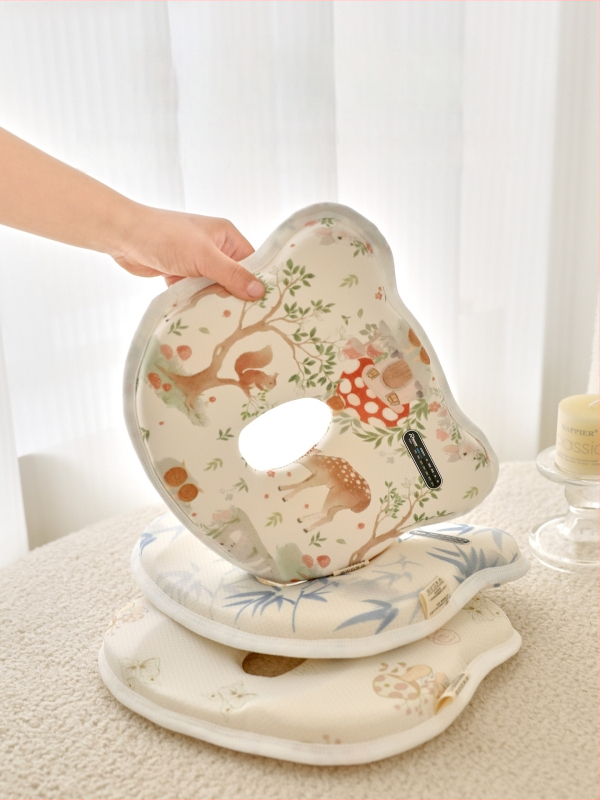 Buffie Bear Μαξιλαράκι μωρού για 0–6 μήνες, απορροφητικό στον ιδρώτα και αναπνεύσιμο, κατά της πλαγιοκεφαλίας, διαμορφωτικό μαξιλαράκι σιλικόνης