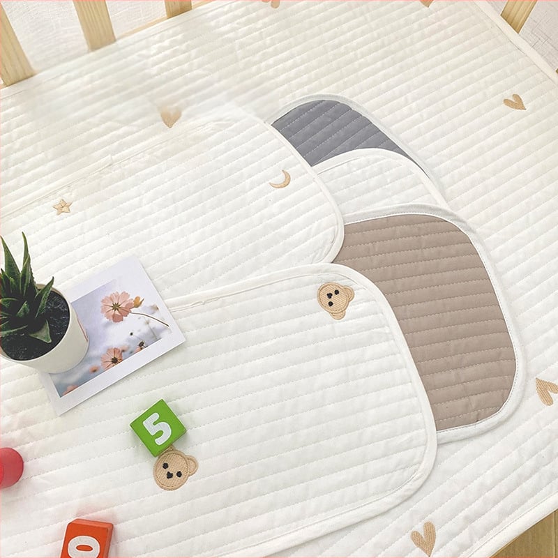 Νεογεννητικό μαξιλαράκι για επίπεδη κεφαλή, κορεατικού στυλ, quilted, 100% βαμβάκι, γέμισμα Kapok, ορθογώνιο, ύψος 1-5 cm