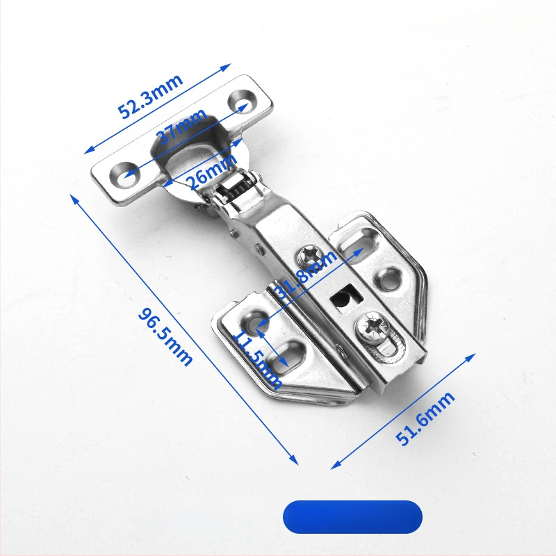 Μεντεσές πόρτας ντουλάπας με υδραυλική απόσβεση για ήσυχο άνοιγμα, νικελωμένος σώμα από χάλυβα ψυχρής έλασης, κατάλληλος για ξύλινες πόρτες/ντουλάπες