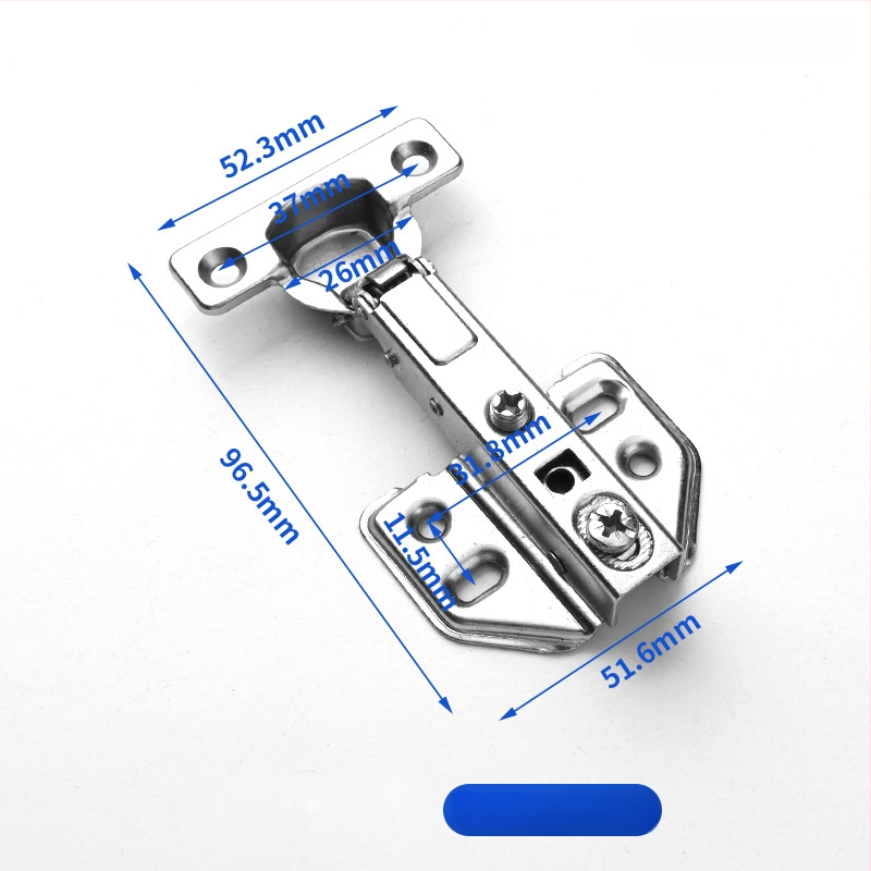 Μεντεσές πόρτας ντουλάπας με υδραυλική απόσβεση για ήσυχο άνοιγμα, νικελωμένος σώμα από χάλυβα ψυχρής έλασης, κατάλληλος για ξύλινες πόρτες/ντουλάπες