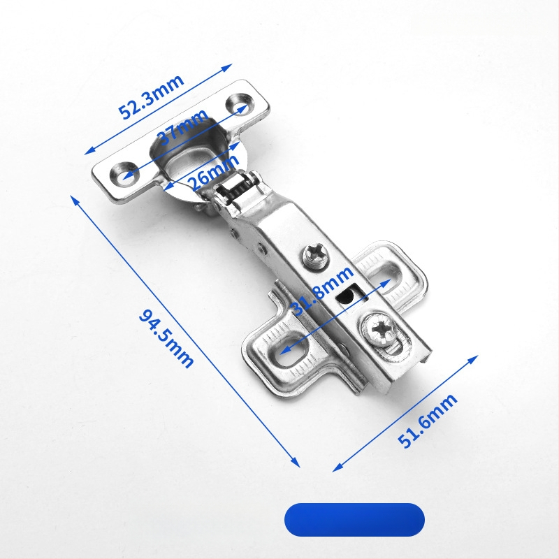 Μεντεσές πόρτας ντουλάπας με υδραυλική απόσβεση για ήσυχο άνοιγμα, νικελωμένος σώμα από χάλυβα ψυχρής έλασης, κατάλληλος για ξύλινες πόρτες/ντουλάπες